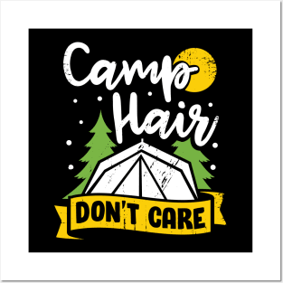 Camp Hair Don't Care Camping Girl Camper Gift Posters and Art